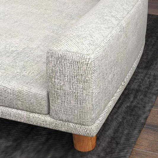 Dog Sofa Couch, Pet Bed with Comfortable Luxury Cushion, Washable Cover, Wooden Legs, Anti-Slip Mat for Large Dogs, Cats, Kittens, Gray